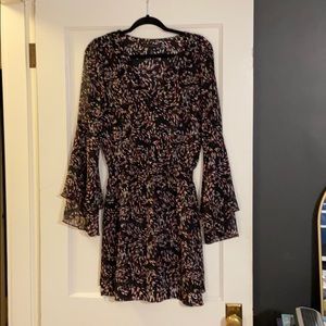 Black dress with bell sleeves